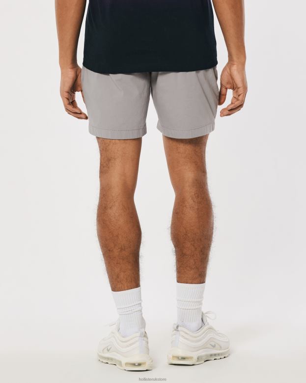 Bottoms Hollister Men Twill Jogger Shorts 7\\ 488201145 Grey